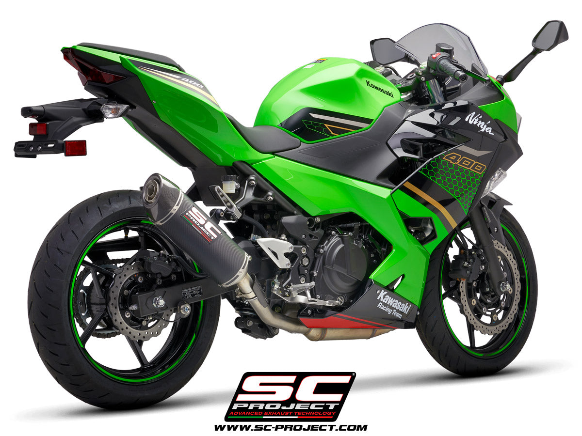 SC Project Oval Slip-On Exhaust for Kawasaki Ninja 400 2018-22