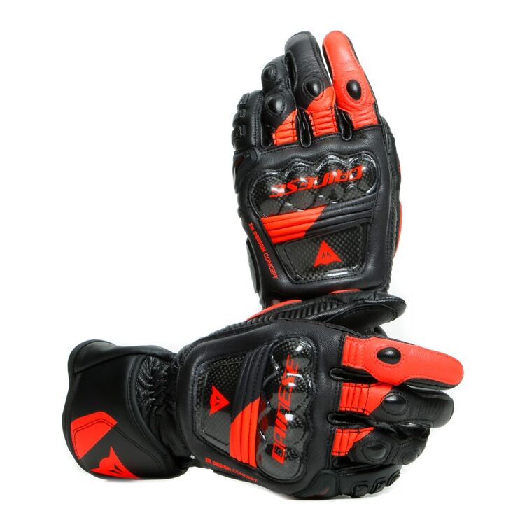 Dainese Druid 3 Black Fluo Red Motorcycle Gloves