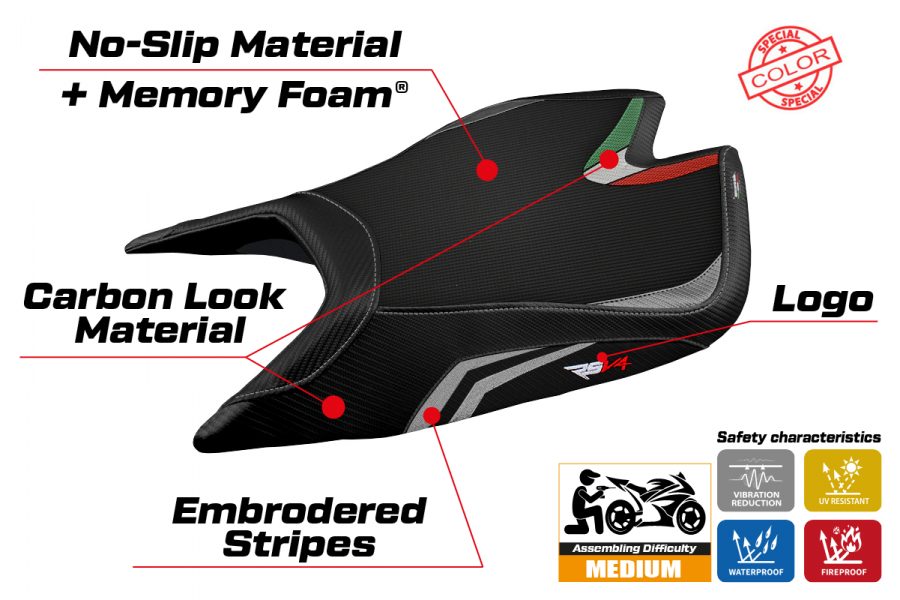 Tappezzeria Leon Special Color Comfort System Seat Cover for Aprilia RSV4