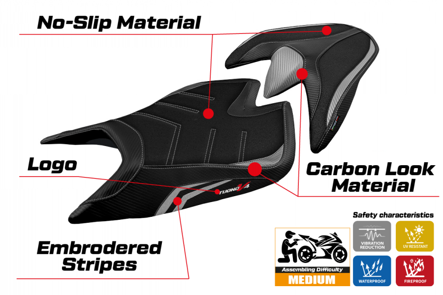 Tappezzeria Zuera Special Color Ultragrip Seat Cover for Aprilia Tuono V4 1100 RR