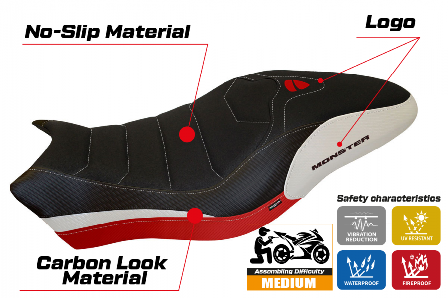 Tappezzeria Piombino Special Color Ultragrip Seat Cover for Ducati Monster 821