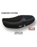 Tappezzeria Natal Total Black Velvet Comfort System Seat Cover for Kawasaki Z900RS